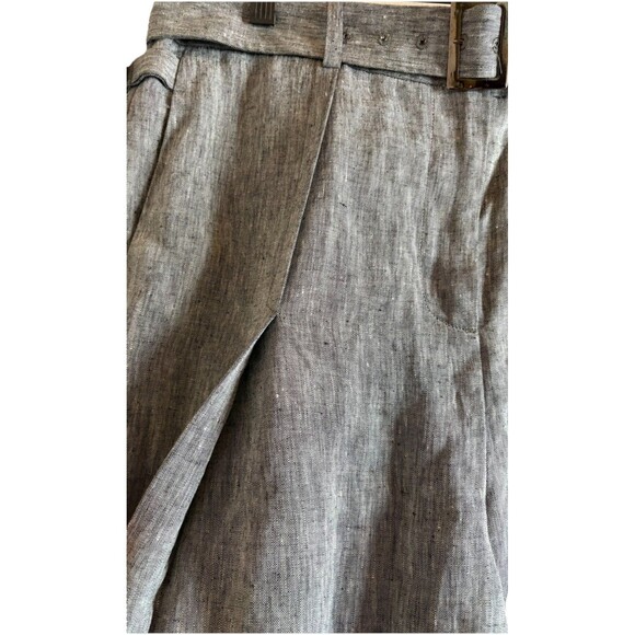 Nicole Farhi 100%‎ Linen Cropped Wide Leg Trouser Pants Grey Size 10 NEW No Tag - Picture 6 of 14